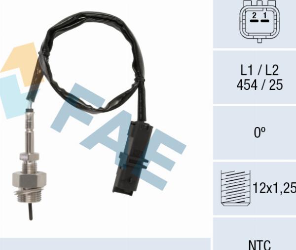 FAE 68636 - Датчик, температура выхлопных газов abcparts.ee
