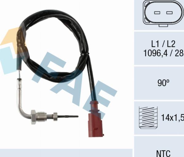 FAE 68623 - Датчик, температура выхлопных газов abcparts.ee