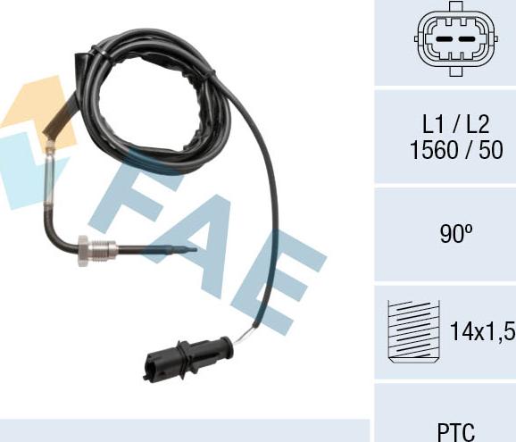 FAE 68038 - Датчик, температура выхлопных газов abcparts.ee