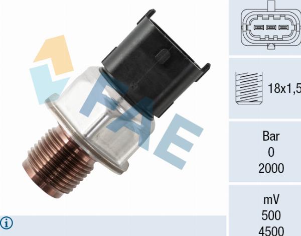 FAE 15628 - Датчик, давление подачи топлива abcparts.ee