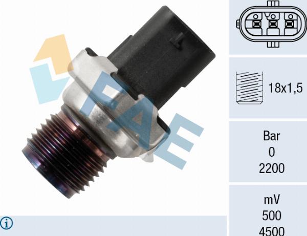 FAE 15627 - Датчик, давление подачи топлива abcparts.ee