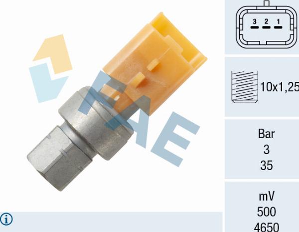 FAE 15807 - Пневматический выключатель, кондиционер abcparts.ee