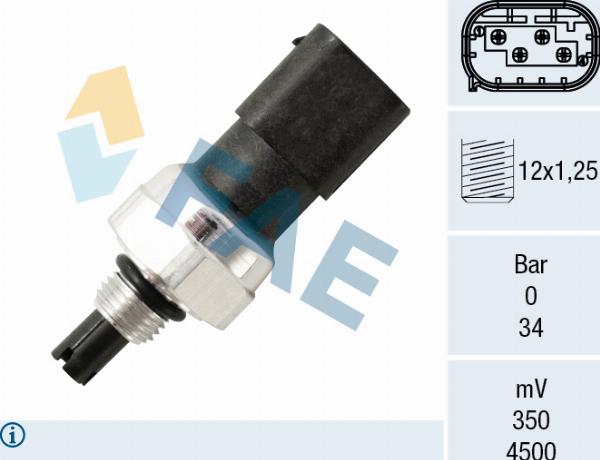 FAE 15826 - Пневматический выключатель, кондиционер abcparts.ee