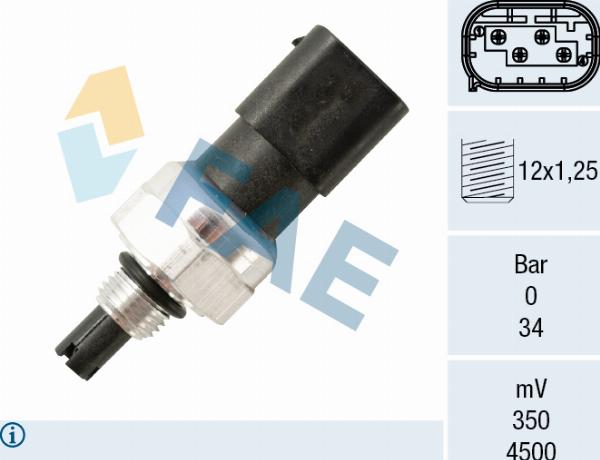 FAE 15820 - Пневматический выключатель, кондиционер abcparts.ee