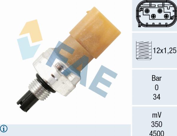 FAE 15823 - Пневматический выключатель, кондиционер abcparts.ee