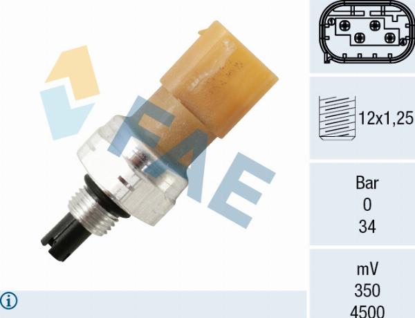 FAE 15822 - Пневматический выключатель, кондиционер abcparts.ee