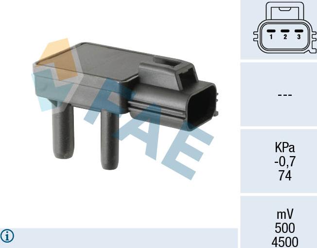FAE 16130 - Датчик, давление выхлопных газов abcparts.ee