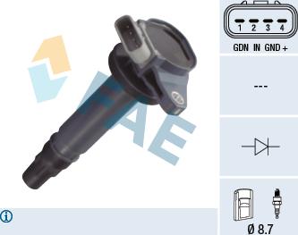 FAE 80366 - Катушка зажигания abcparts.ee