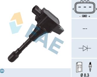 FAE 80372 - Катушка зажигания abcparts.ee
