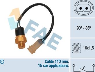 FAE 36100 - Термовыключатель, вентилятор радиатора / кондиционера abcparts.ee