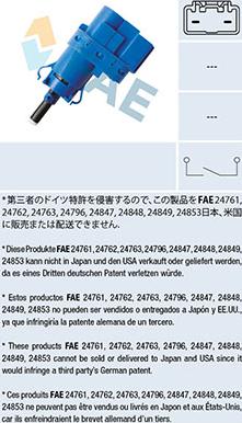 FAE 24853 - Выключатель стоп сигнала / сцепления abcparts.ee