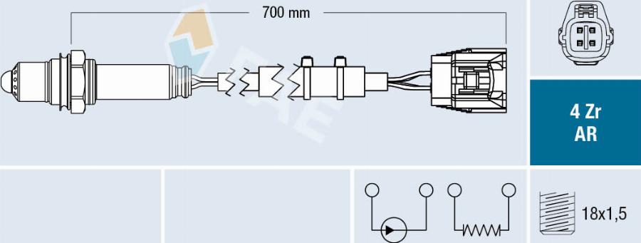 FAE 75652 - Лямбда-зонд, датчик кислорода abcparts.ee