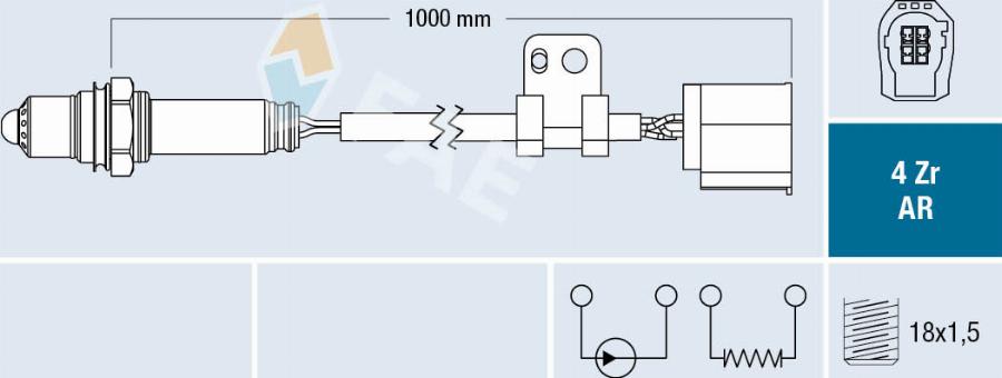 FAE 75612 - Лямбда-зонд, датчик кислорода abcparts.ee
