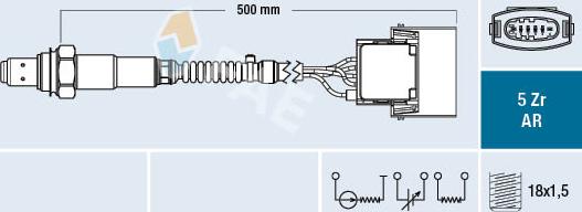 FAE 75015 - Лямбда-зонд, датчик кислорода abcparts.ee