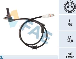 FAE 78412 - ABS датчик, частота вращения колеса abcparts.ee