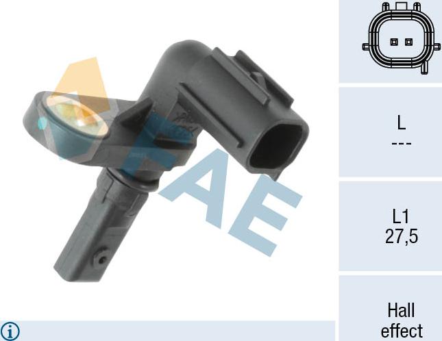 FAE 78597 - ABS датчик, частота вращения колеса abcparts.ee