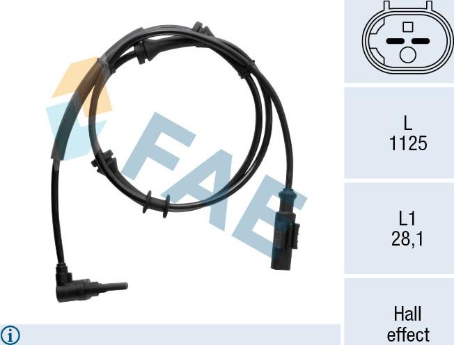 FAE 78550 - ABS датчик, частота вращения колеса abcparts.ee