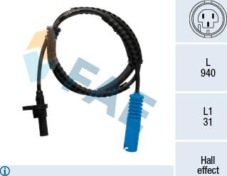 FAE 78536 - ABS датчик, частота вращения колеса abcparts.ee