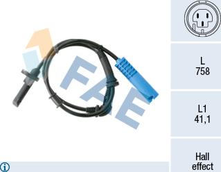 FAE 78531 - ABS датчик, частота вращения колеса abcparts.ee