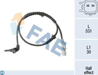 FAE 78520 - ABS датчик, частота вращения колеса abcparts.ee