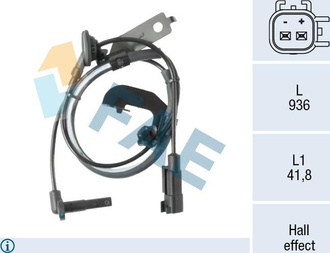 FAE 78649 - ABS датчик, частота вращения колеса abcparts.ee