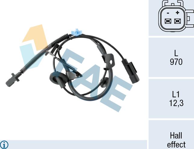 FAE 78644 - ABS датчик, частота вращения колеса abcparts.ee