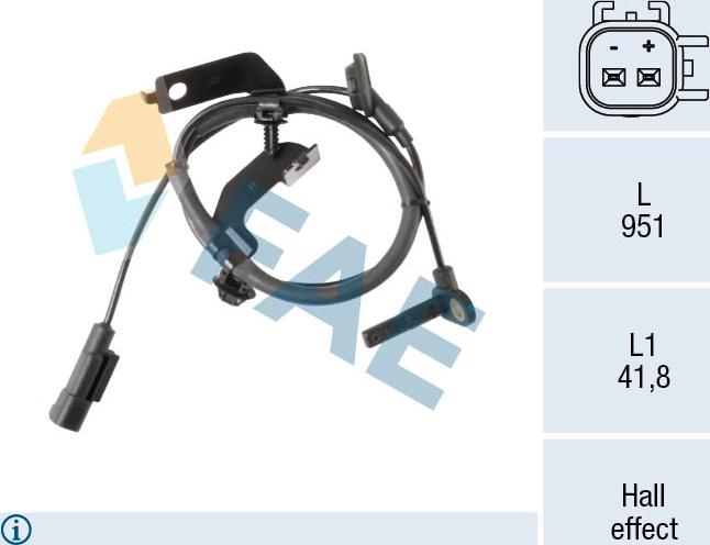 FAE 78655 - ABS датчик, частота вращения колеса abcparts.ee