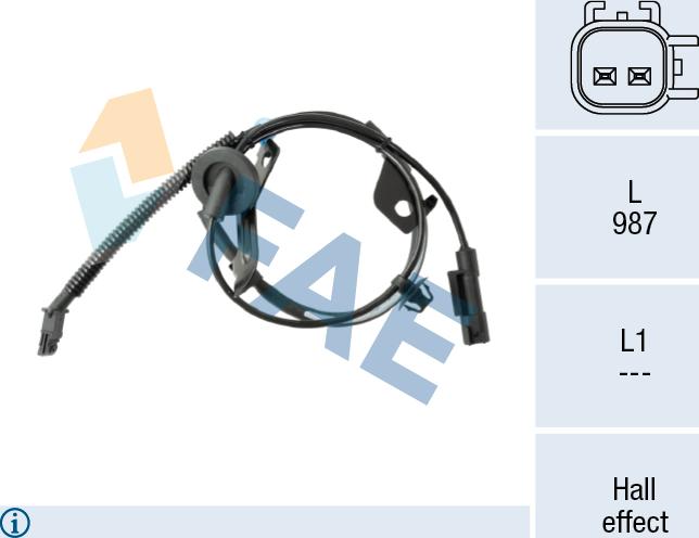 FAE 78650 - ABS датчик, частота вращения колеса abcparts.ee
