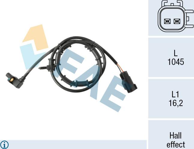 FAE 78616 - ABS датчик, частота вращения колеса abcparts.ee