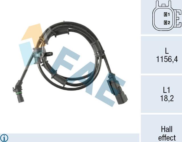 FAE 78680 - ABS датчик, частота вращения колеса abcparts.ee