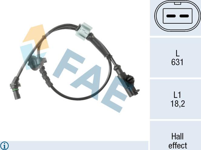 FAE 78672 - ABS датчик, частота вращения колеса abcparts.ee