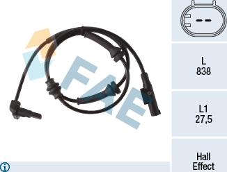 FAE 78278 - ABS датчик, частота вращения колеса abcparts.ee