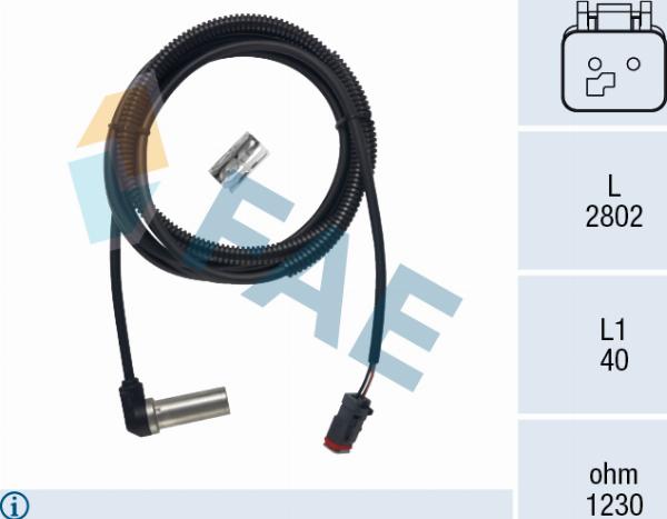 FAE 78743 - ABS датчик, частота вращения колеса abcparts.ee