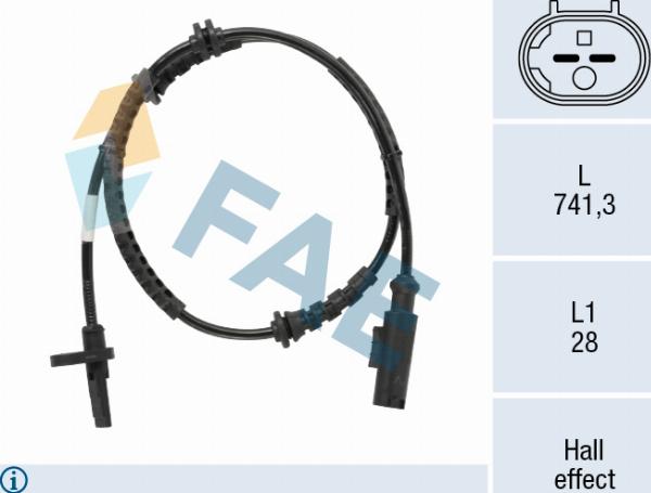 FAE 78768 - ABS датчик, частота вращения колеса abcparts.ee