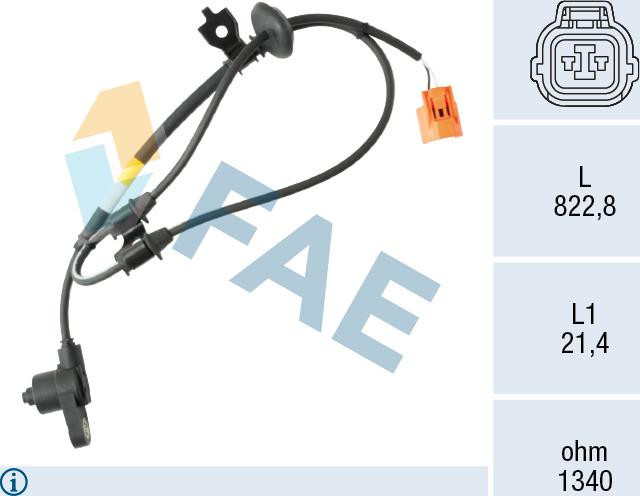 FAE 78700 - ABS датчик, частота вращения колеса abcparts.ee