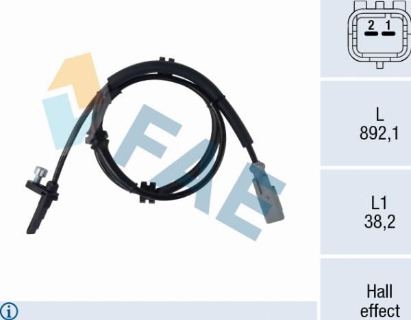 FAE 78774 - ABS датчик, частота вращения колеса abcparts.ee