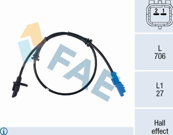 FAE 78778 - ABS датчик, частота вращения колеса abcparts.ee