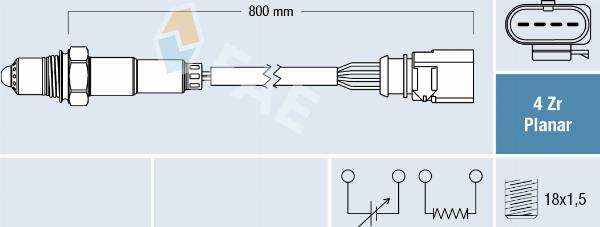 FAE 77802 - Лямбда-зонд, датчик кислорода abcparts.ee