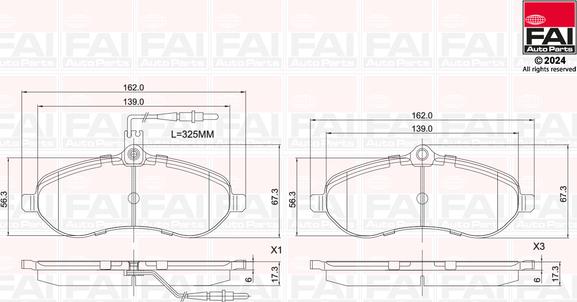 FAI AutoParts BP168 - Тормозные колодки, дисковые, комплект abcparts.ee