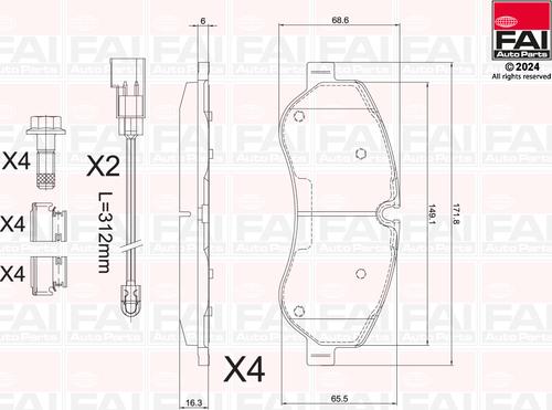 FAI AutoParts BP112 - Тормозные колодки, дисковые, комплект abcparts.ee