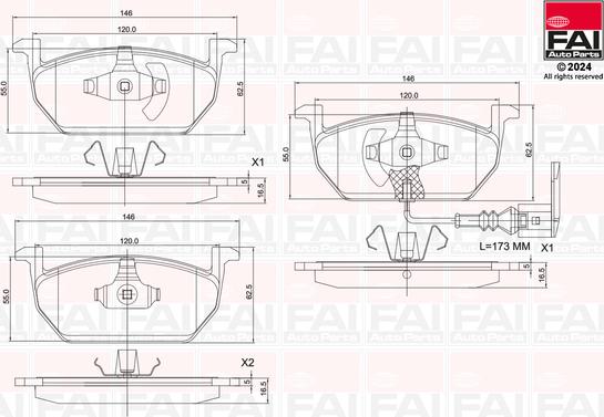 FAI AutoParts BP137 - Тормозные колодки, дисковые, комплект abcparts.ee