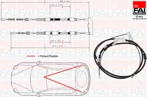 FAI AutoParts FBC0091 - Тросик, cтояночный тормоз abcparts.ee