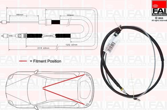 FAI AutoParts FBC0170 - Тросик, cтояночный тормоз abcparts.ee