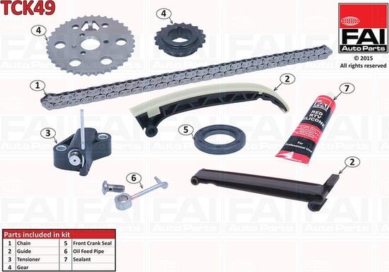 FAI AutoParts TCK49 - Комплект цепи привода распредвала abcparts.ee