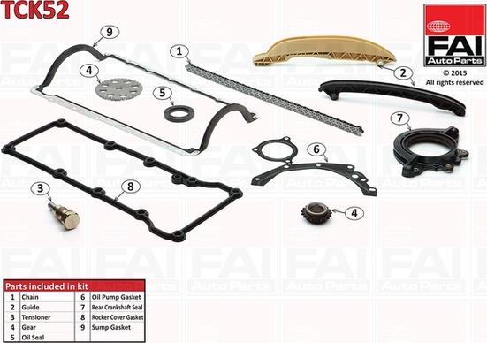 FAI AutoParts TCK52 - Комплект цепи привода распредвала abcparts.ee