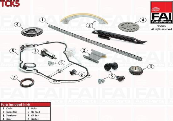 FAI AutoParts TCK5 - Комплект цепи привода распредвала abcparts.ee