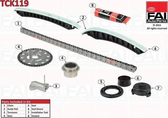 FAI AutoParts TCK119 - Комплект цепи привода распредвала abcparts.ee