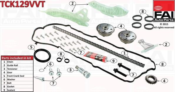 FAI AutoParts TCK129VVT - Комплект цепи привода распредвала abcparts.ee