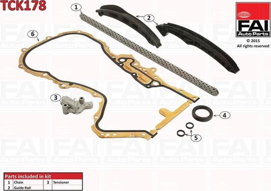 FAI AutoParts TCK178 - Комплект цепи привода распредвала abcparts.ee