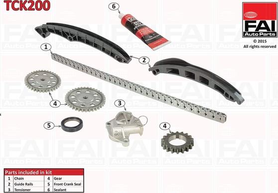 FAI AutoParts TCK200 - Комплект цепи привода распредвала abcparts.ee